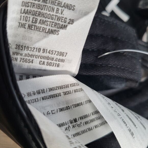 Abercrombie Social Tourist L.A. Ca. Hat Adjustable Strap Back Baseball Cap Black - Picture 8 of 8